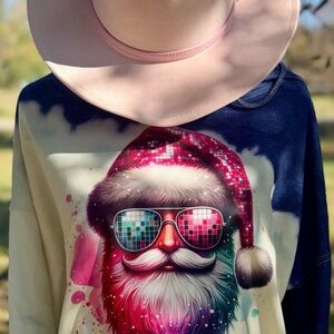 Colorful Santa Graphic Sweatshirt